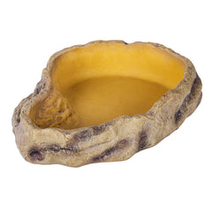 REPTIZOO water bowl top view highlights large 11x8 size for easy drinking.