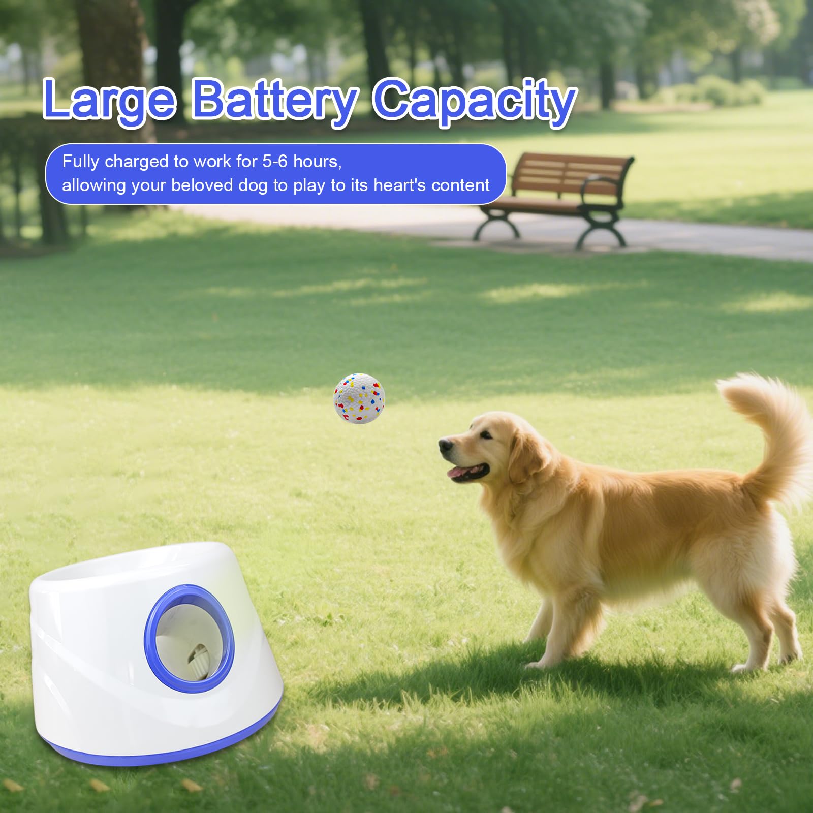 RERBIO Dog Ball Launcher is USB-rechargeable for cordless sessions.