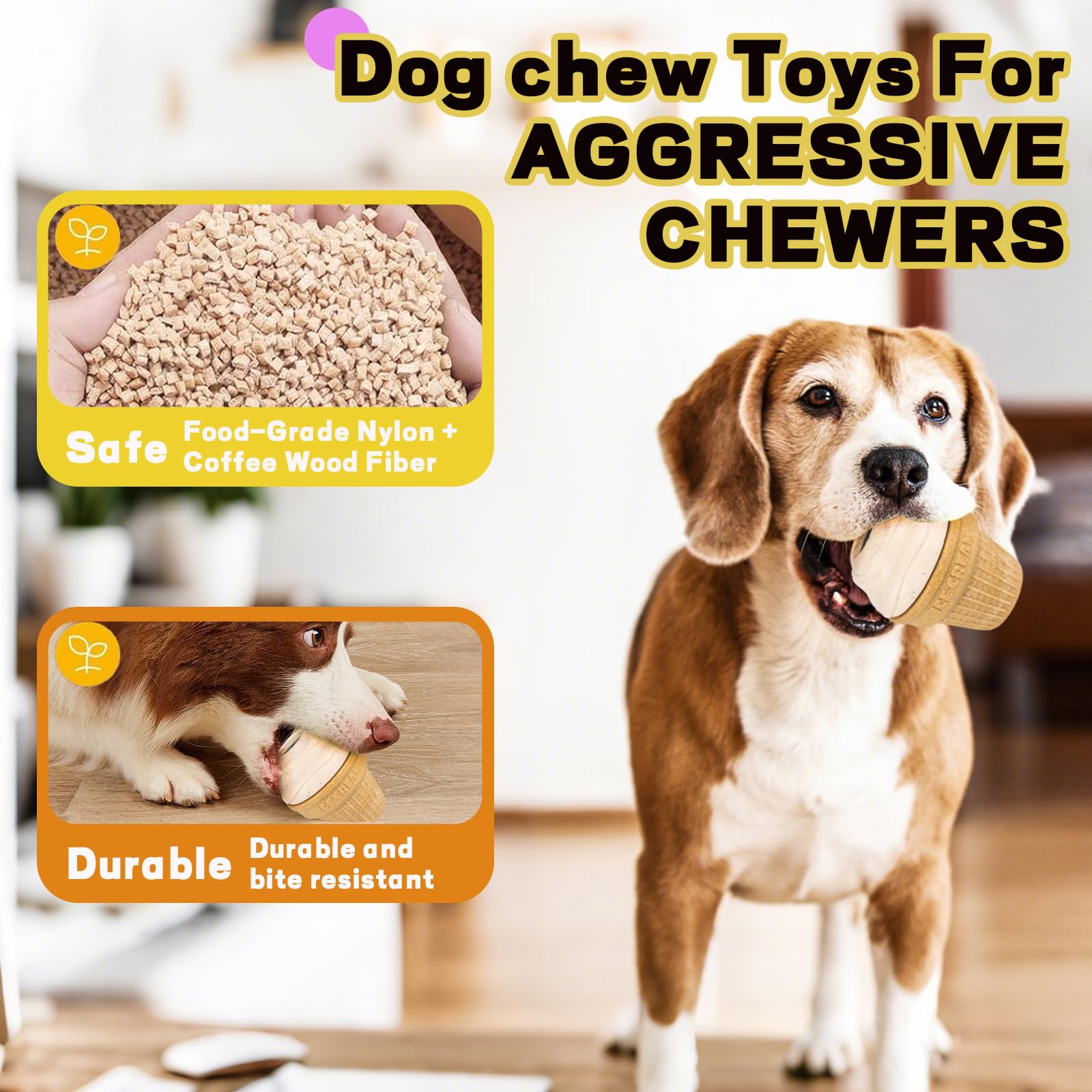 RERBIO ice-cream-shape toy offers long lasting engagement for dogs