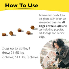 RESCUE Pet Chews for Dogs during a vet visit, calming aid without sedatives.