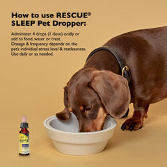 RESCUE Pet Sleep Dropper dosing for dogs supports a calmer evening