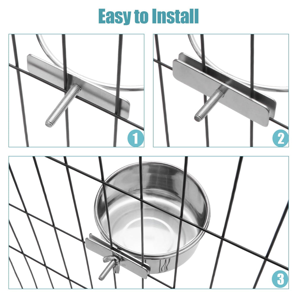 Reshiho durable rust-resistant pet bowl designed for cages.