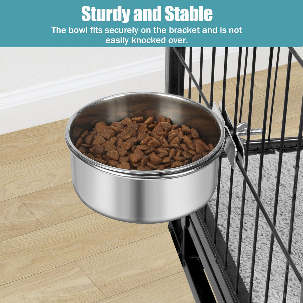 Reshiho cage-mount bracket closeup demonstrates secure, spill-free feeding.