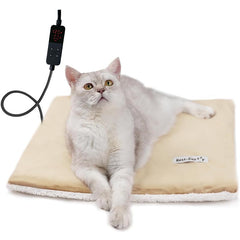 Rest-Eazzzy cat heating pad close-up in pure beige showing cozy warmth.