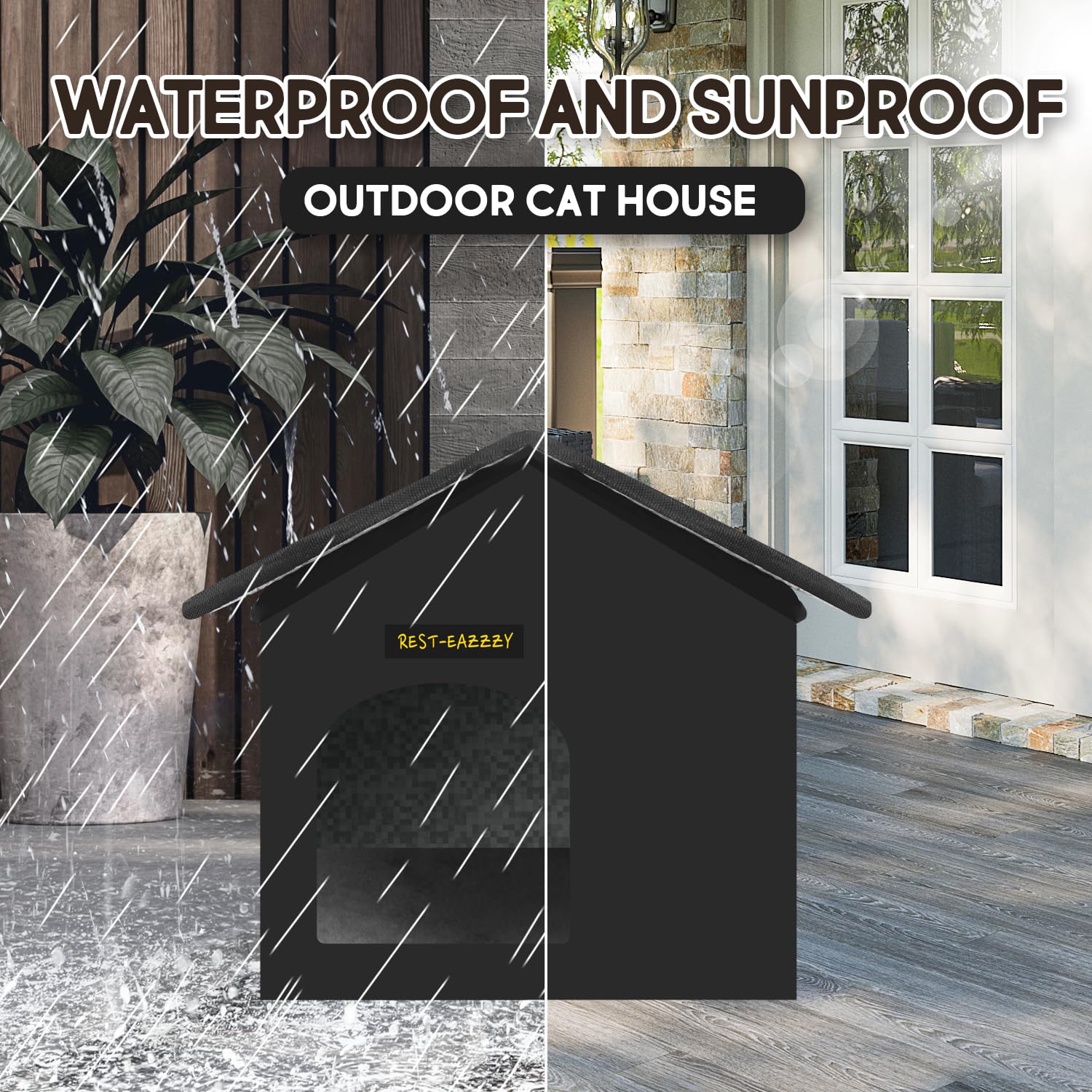 Rest-Eazzzy cat house canopy attachment demonstrates quick, tool-free setup