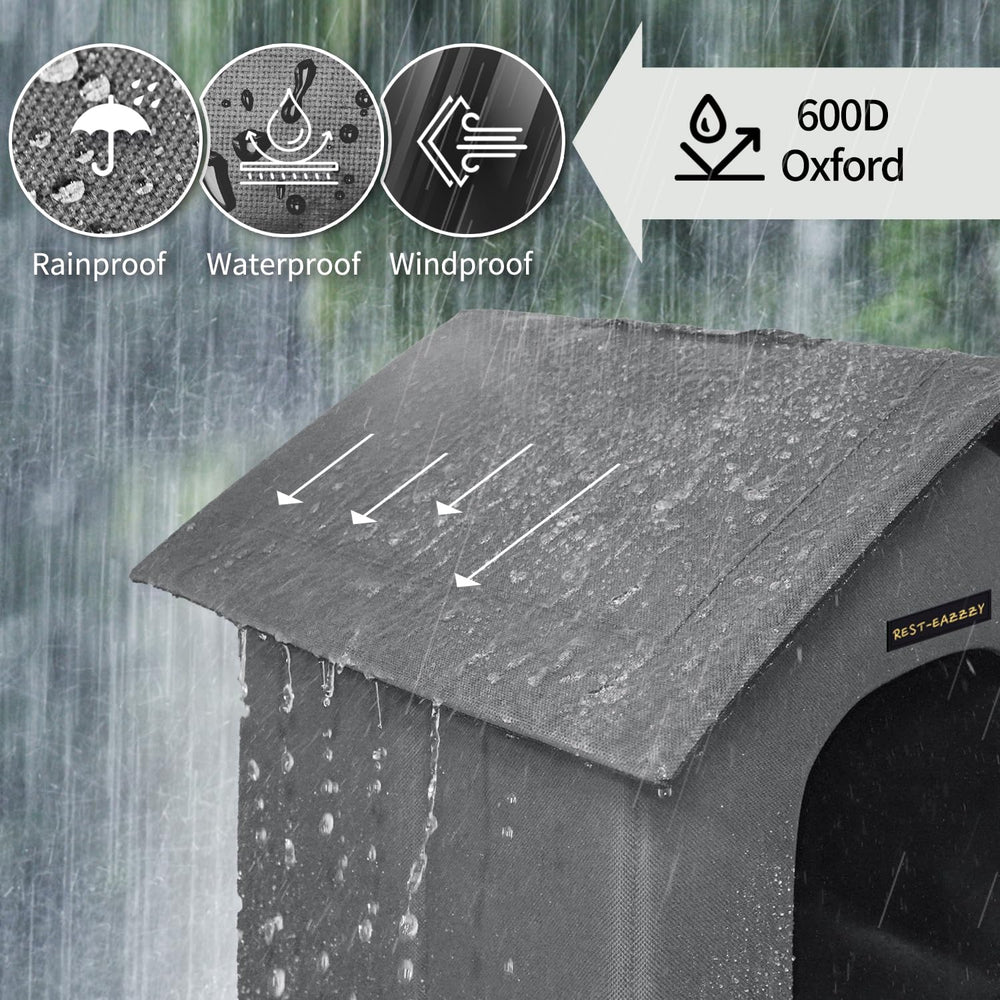 Rest-Eazzzy cat house insulated interior provides cozy warmth for chilly nights