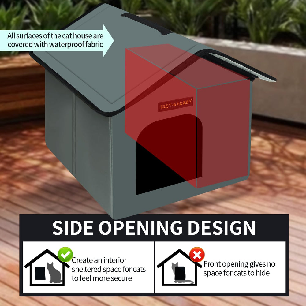 Rest-Eazzzy insulated canopy uses body heat to help keep a cat warm inside