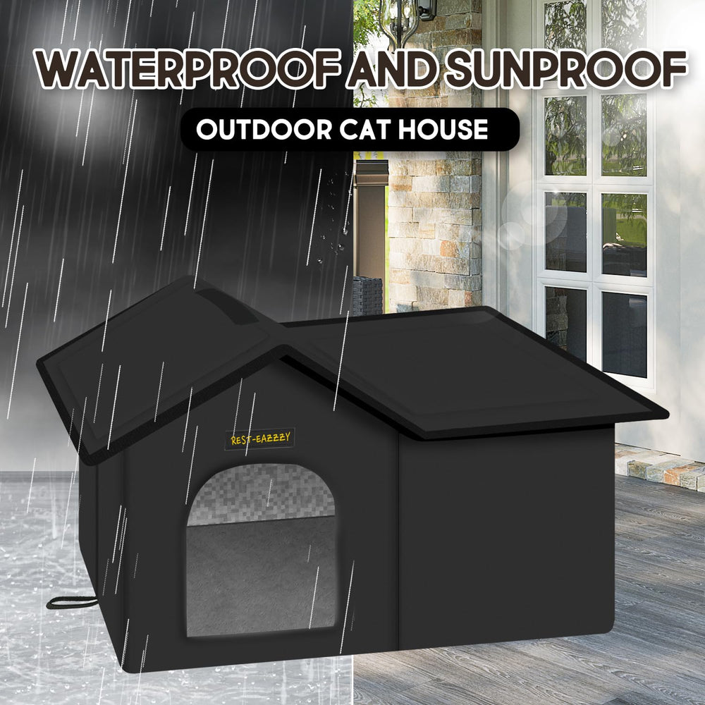 Rest-Eazzzy cat house insulation interior view—built-in warmth retention