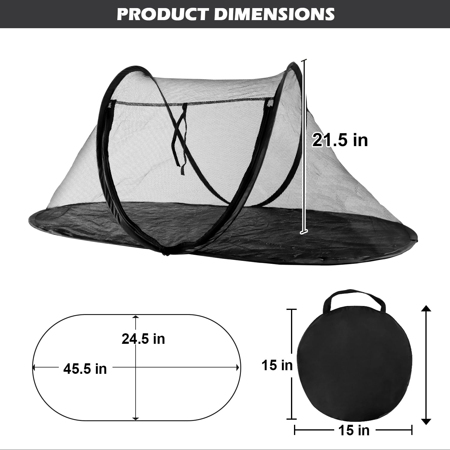 Rest-Eazzzy Cat Tent Outdoor features a wide 21.5 inch zipper door for easy pet handling.