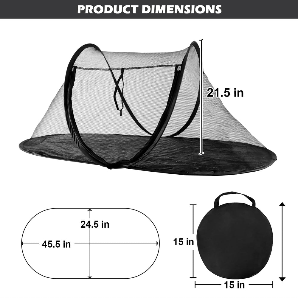 Rest-Eazzzy Cat Tent Outdoor features a wide 21.5 inch zipper door for easy pet handling.