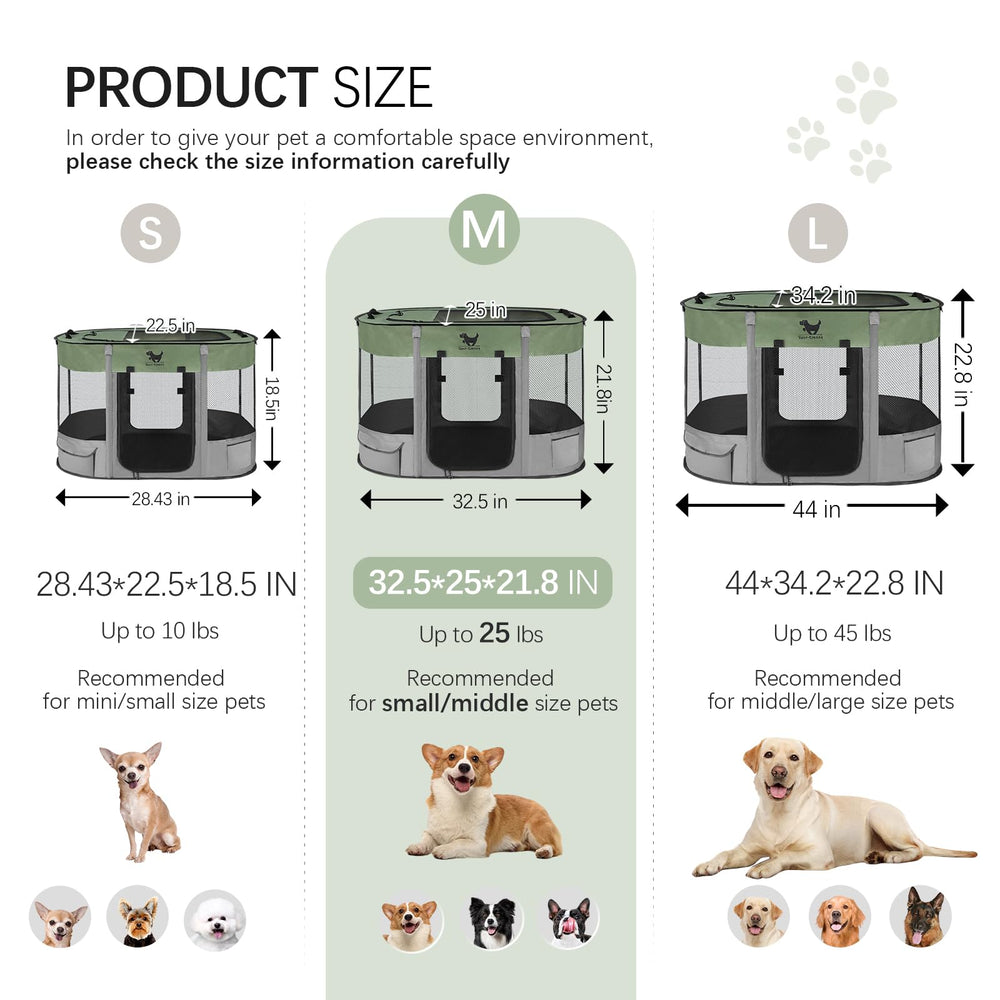 Rest-Eazzzy dog playpen side pocket green emphasizes convenient storage on the go.