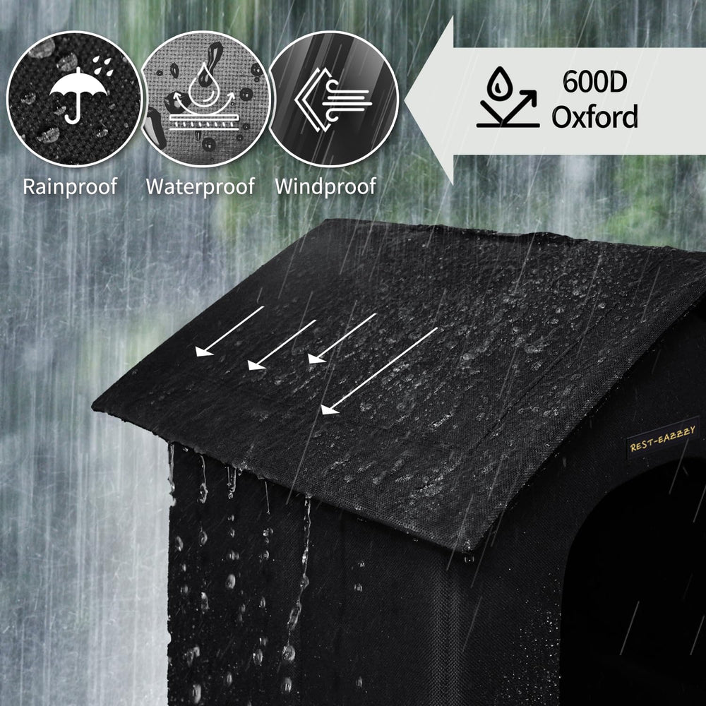 Rest-Eazzzy outdoor cat house carry-handle roof enables easy relocation