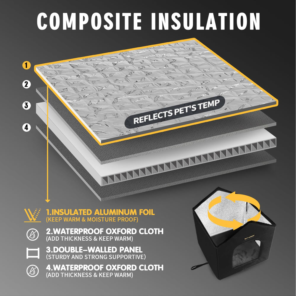Rest-Eazzzy outdoor cat house insulated-mat adds warmth for chilly nights