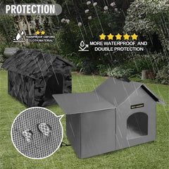 Rest-Eazzzy outdoor cat house insulated mat interior provides warmth and comfort.