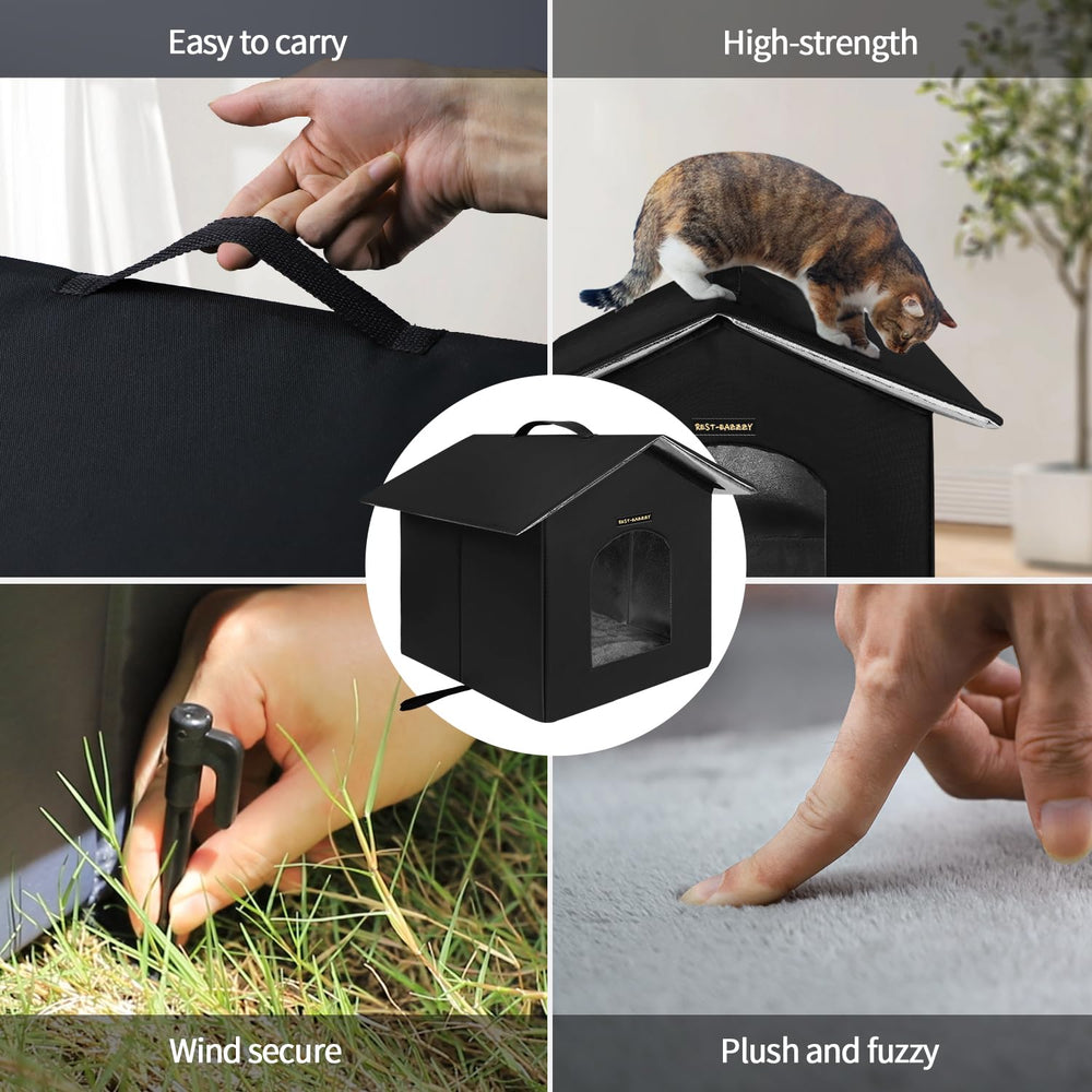 Rest-Eazzzy outdoor cat house spacious-interior 14x14x17 inch configuration