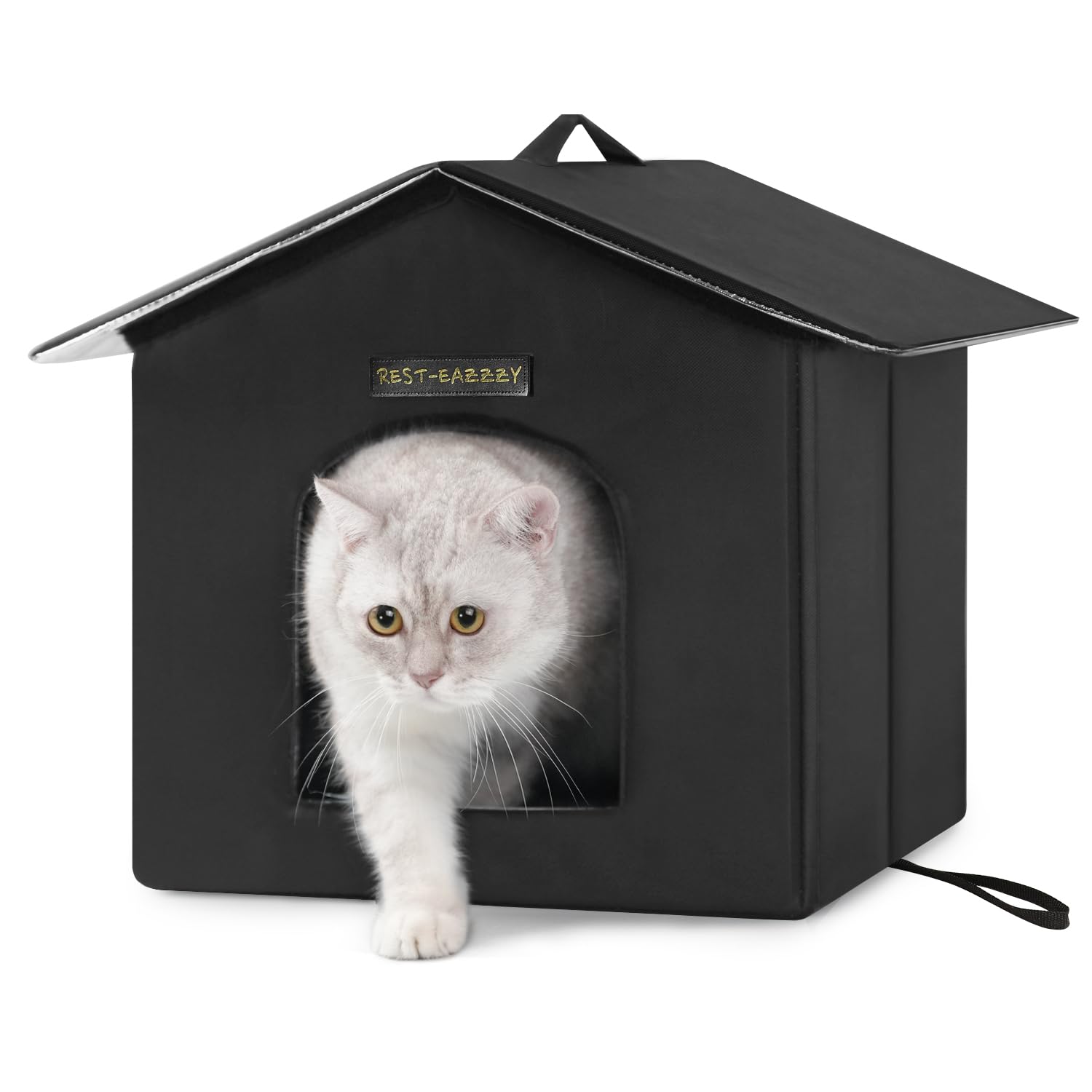 Rest-Eazzzy outdoor cat house waterproof-roof keeps cats dry during rain