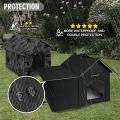 Rest-Eazzzy outdoor cat house weatherproof roof keeps interior dry during rain and snow