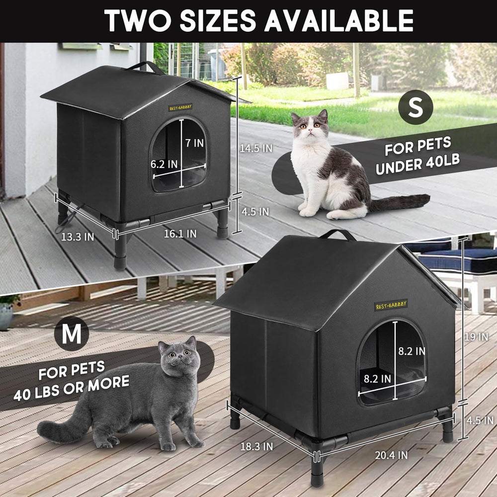 Rest-Eazzzy storm-proof elevated base keeps cats dry above moisture