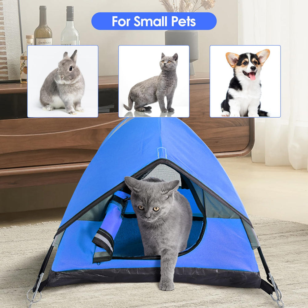 RESTCLOUD Cat Camping Tent measures 21x21x14 inches for small pets