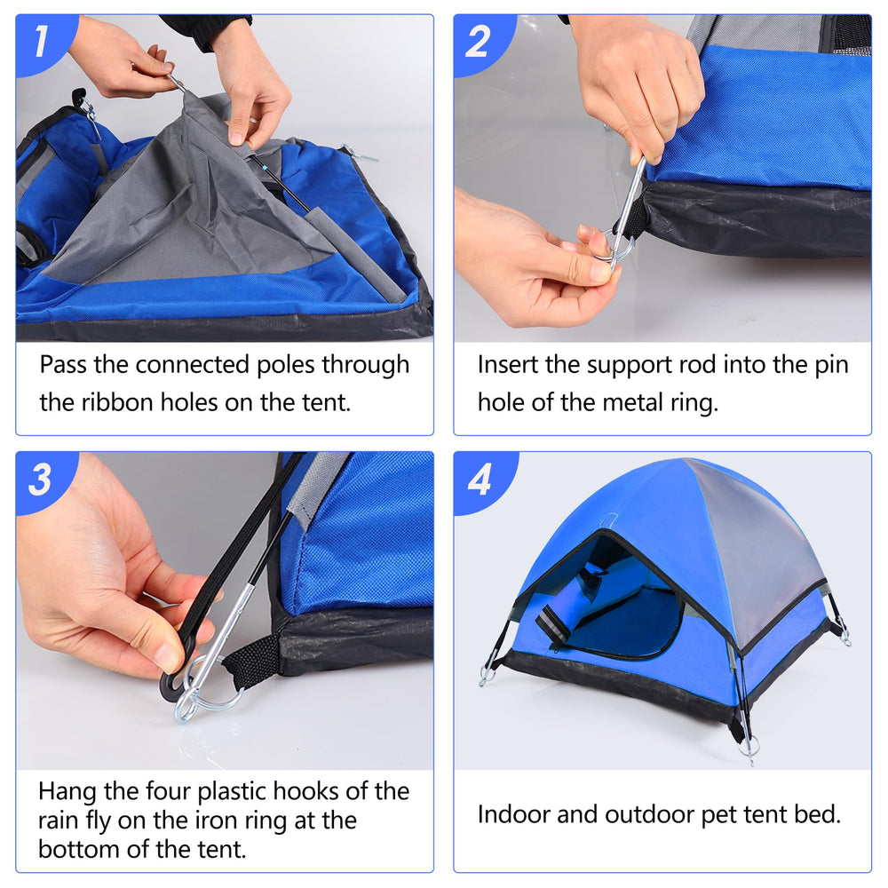 RESTCLOUD Cat Camping Tent durable blue fabric complements home and packs easily
