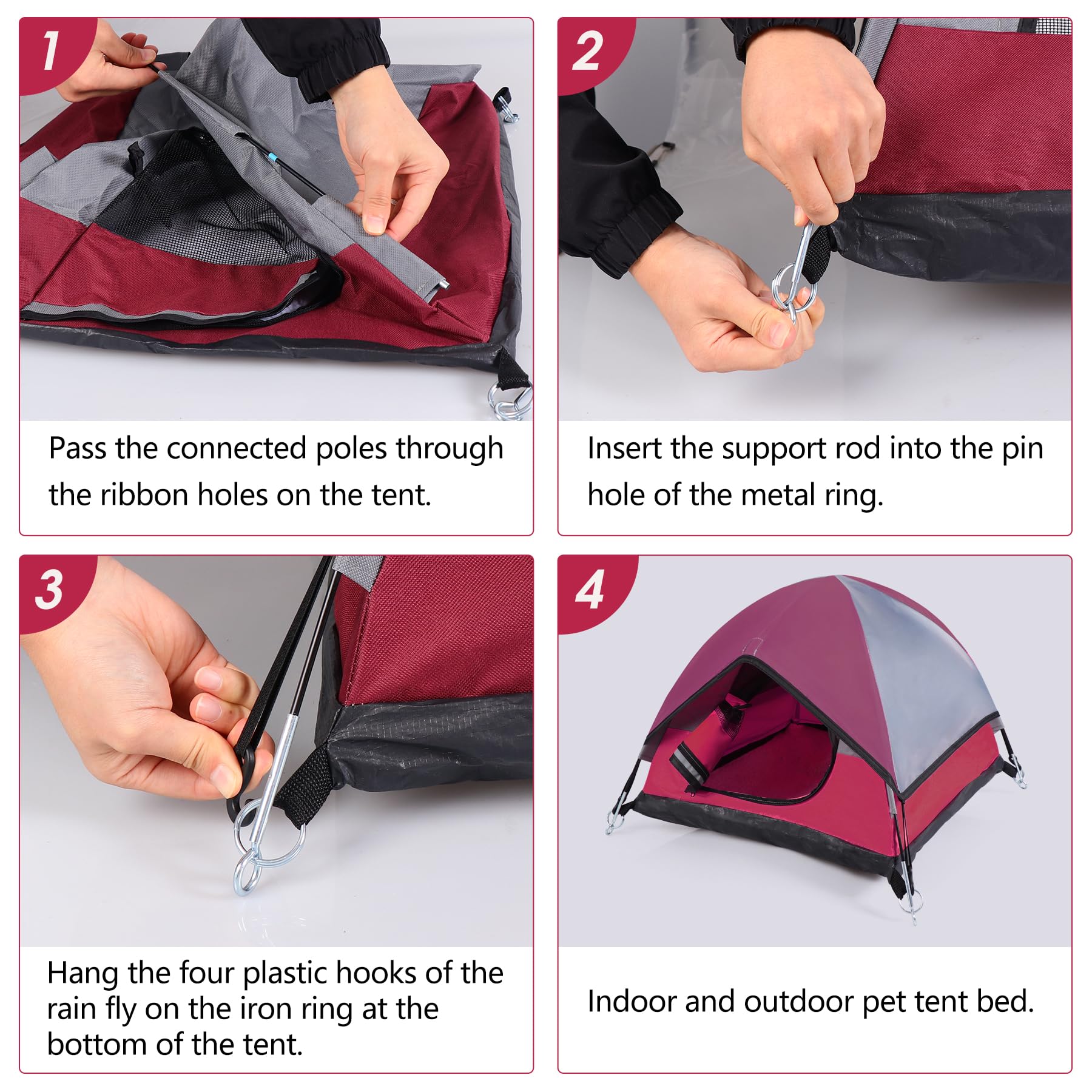 RESTCLOUD cat tent red color adds bright, cozy room focal point.