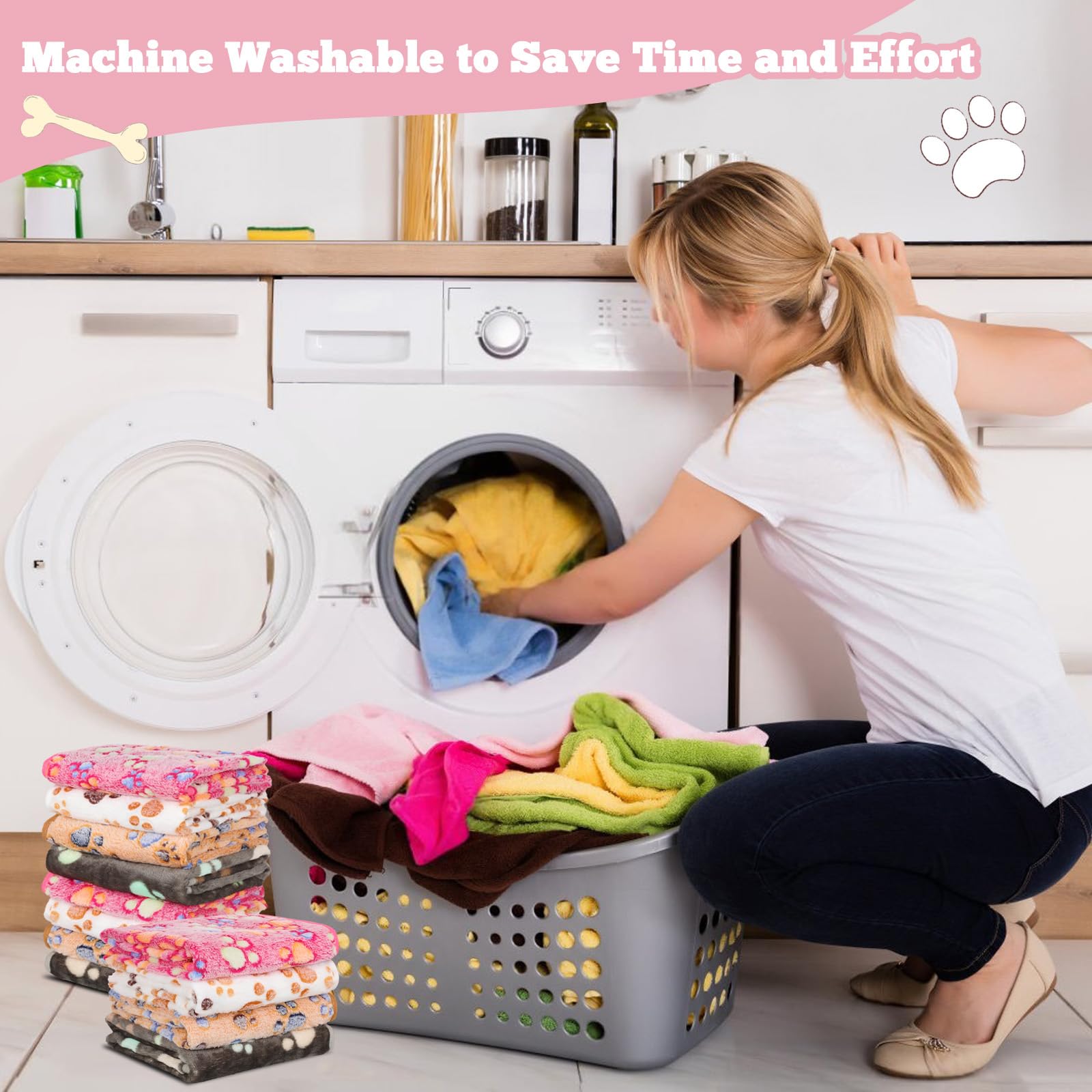 Retainbre blanket used as kennel liner or bed indoors for pets