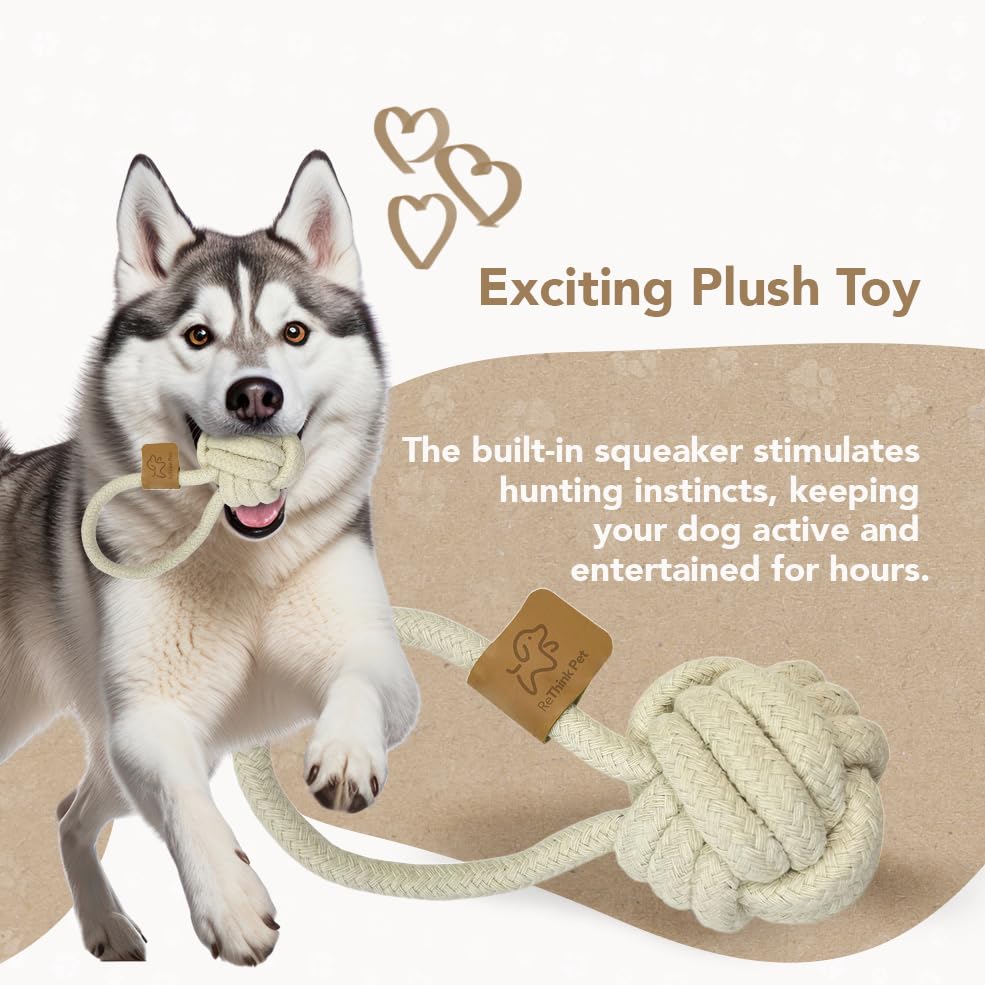 ReThink Pet Eco Cotton Rope Ball Toy end-of-life recycling image.