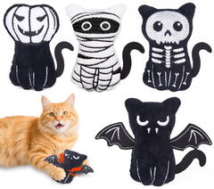 Retro Shaw 4Pcs cat toys kit with nip crinkle sounds encourages active play for indoor cats