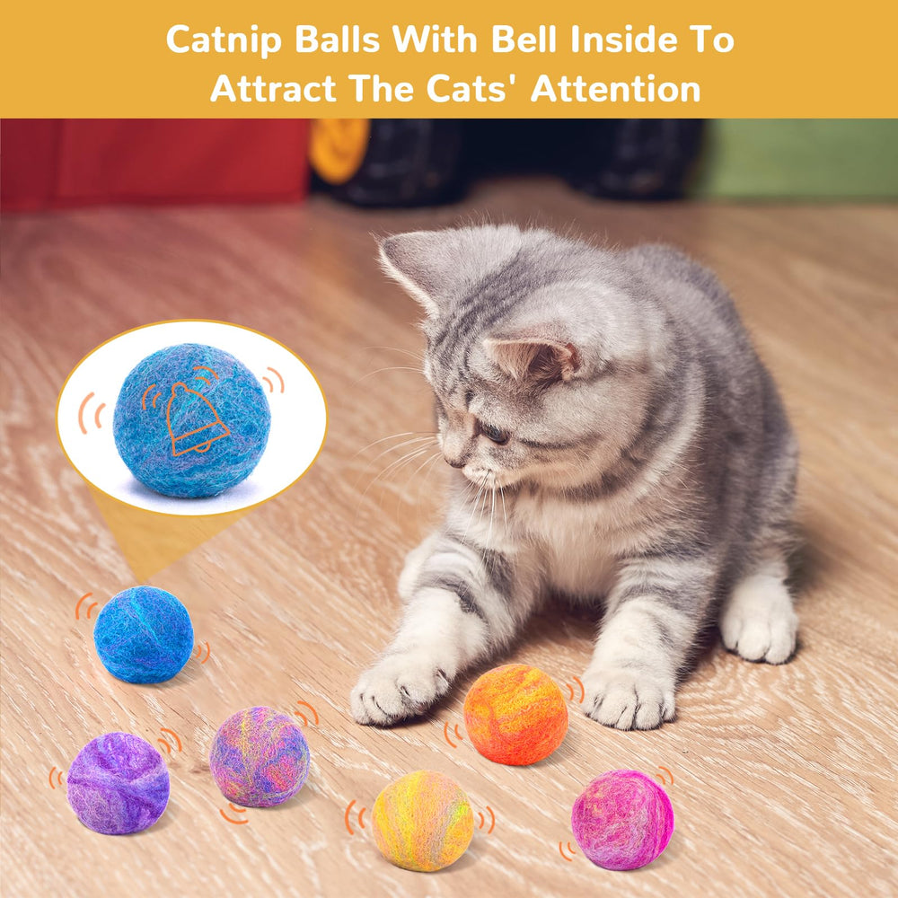 Retro Shaw catnip balls for indoor cats offer enrichment during quiet evenings