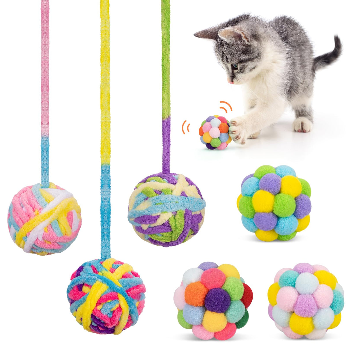 Retro Shaw cat balls with bell inside spark indoor play and curiosity