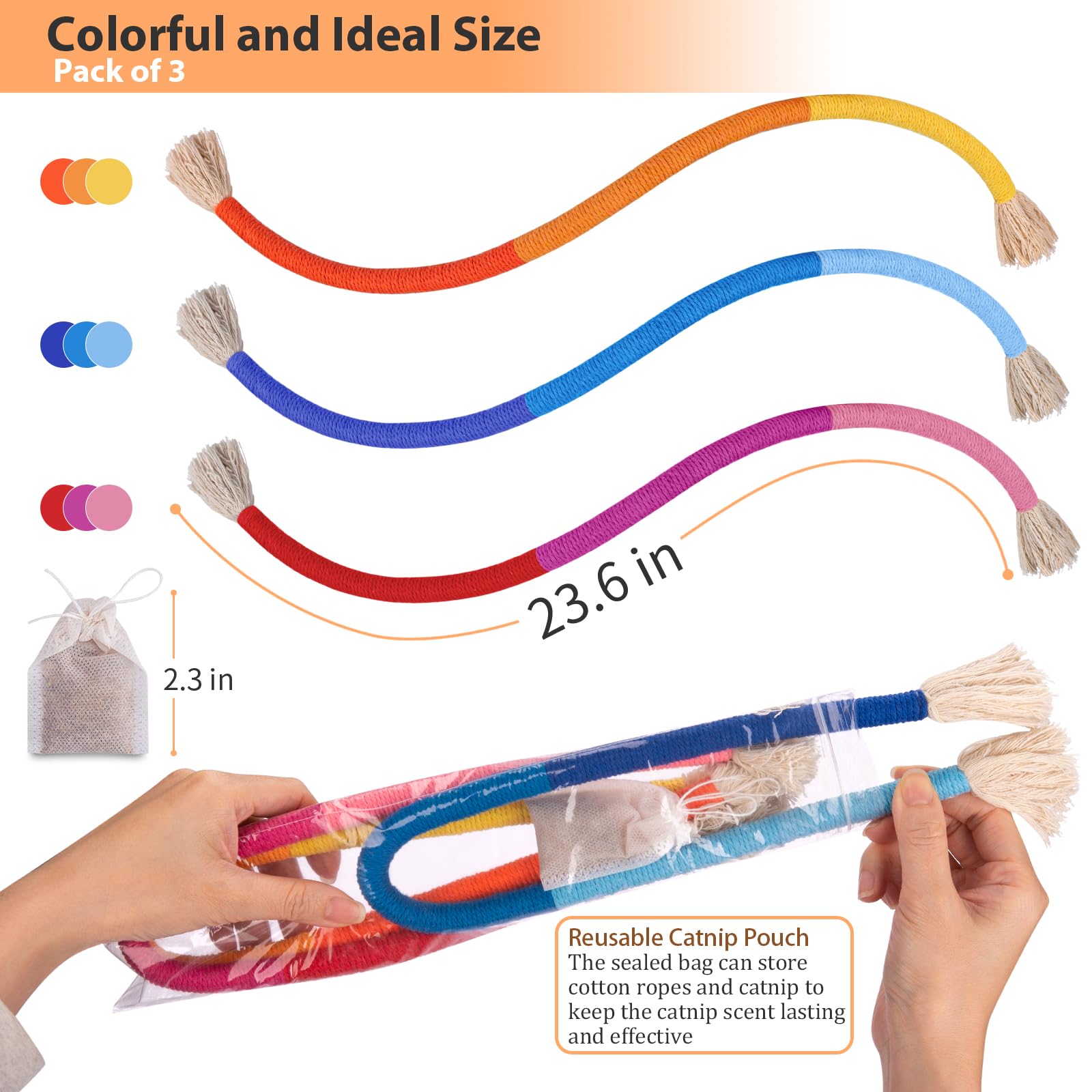 Retro Shaw cat chew rope colorful tassels promote interaction