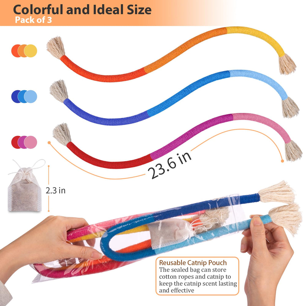 Retro Shaw cat chew rope colorful tassels promote interaction