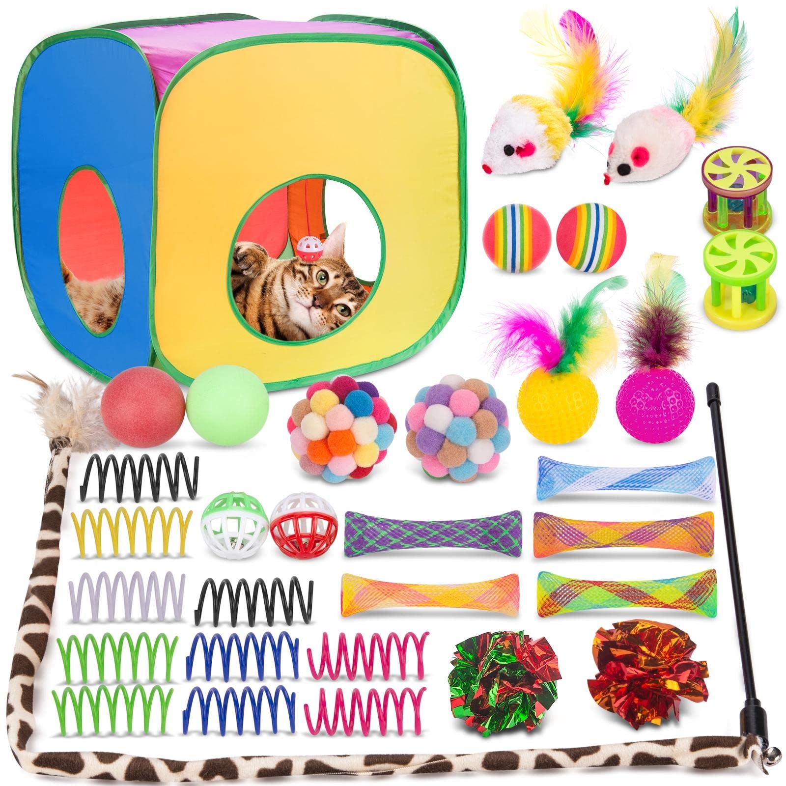 Retro Shaw 33pack setup shows complete indoor play kit for kittens