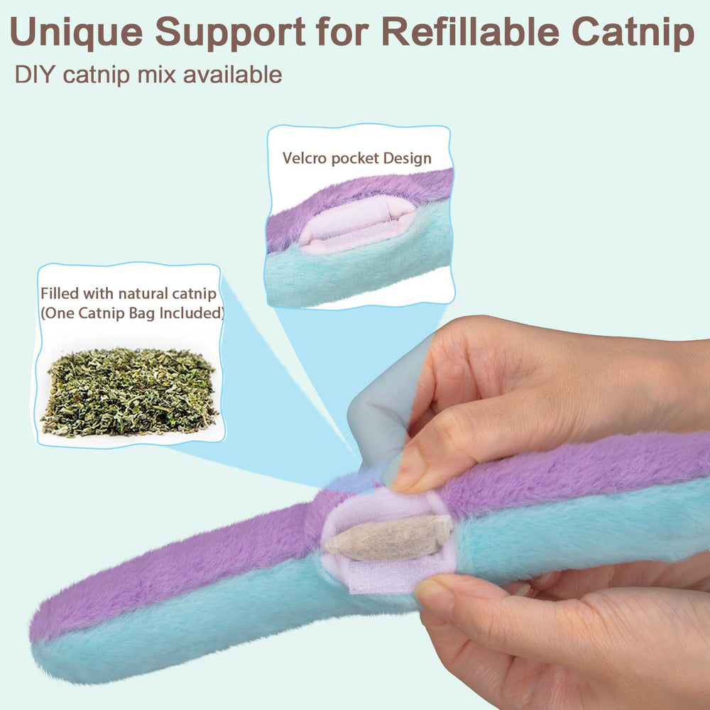 Retro Shaw soft cotton teething toy provides a comfy chew for kittens.