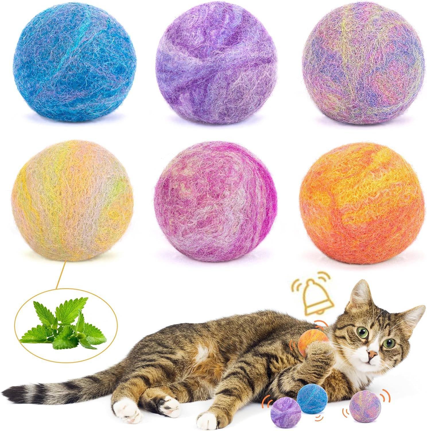 Retro Shaw catnip ball with bell inside for engaging indoor play