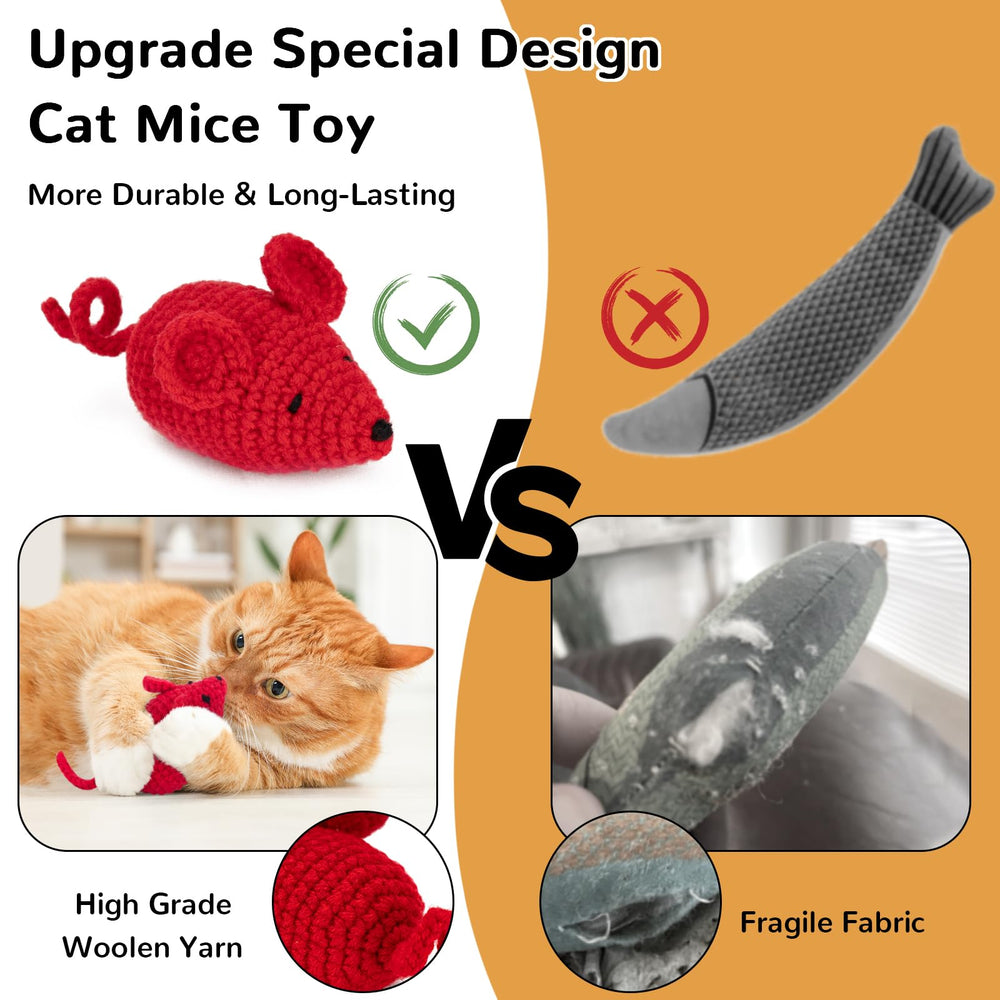 Retro Shaw catnip mice colorful pack highlights vibrant hues for engaging sessions