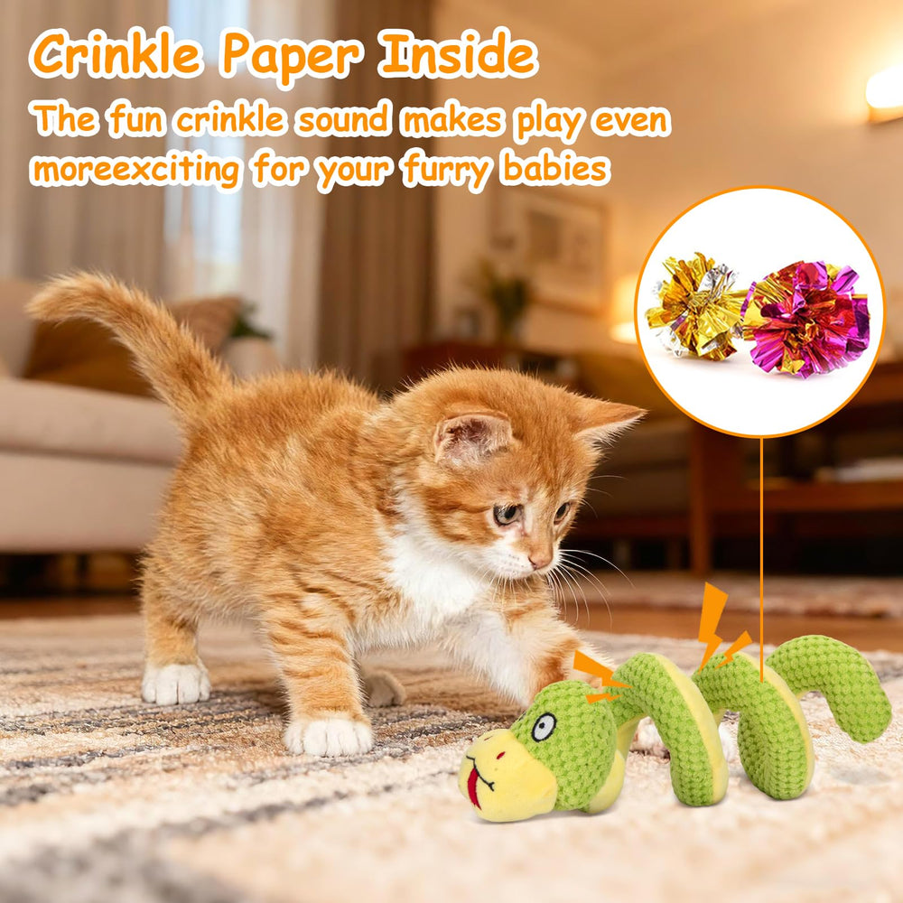 Retro Shaw catnip snake toy supports safe indoor exercise and enrichment