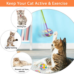Retro Shaw colorful cat balls enable color-coded play to track activity