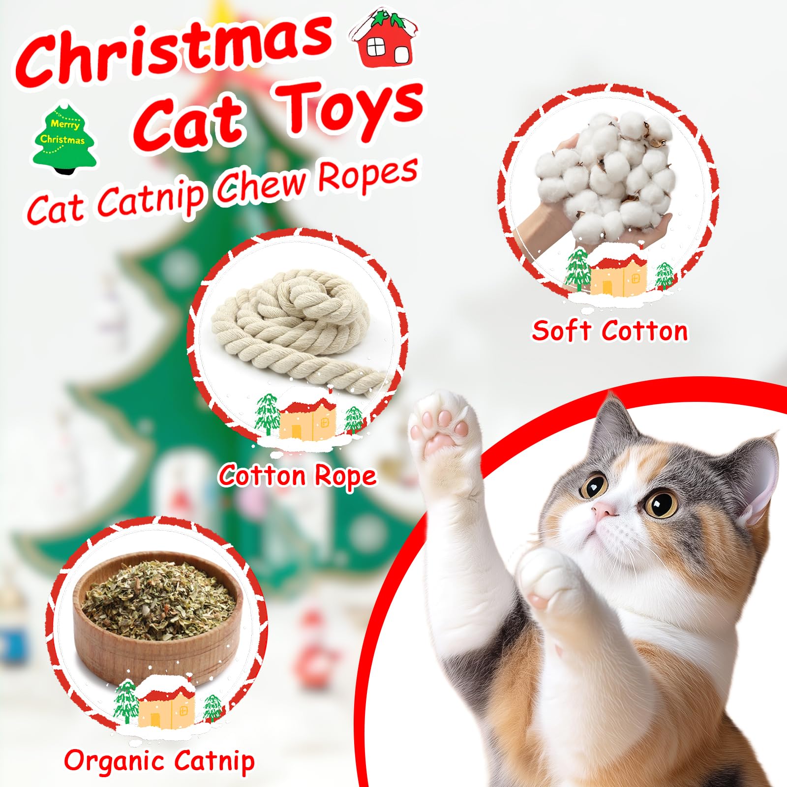 Retro Shaw snow hut cat toy for cozy, interactive holiday play