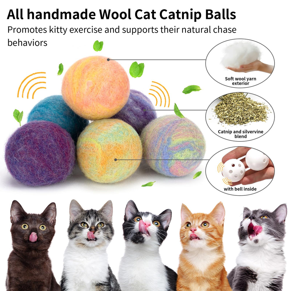 Retro Shaw wool cat toy shows natural fibers and safe dyes for curious kittens