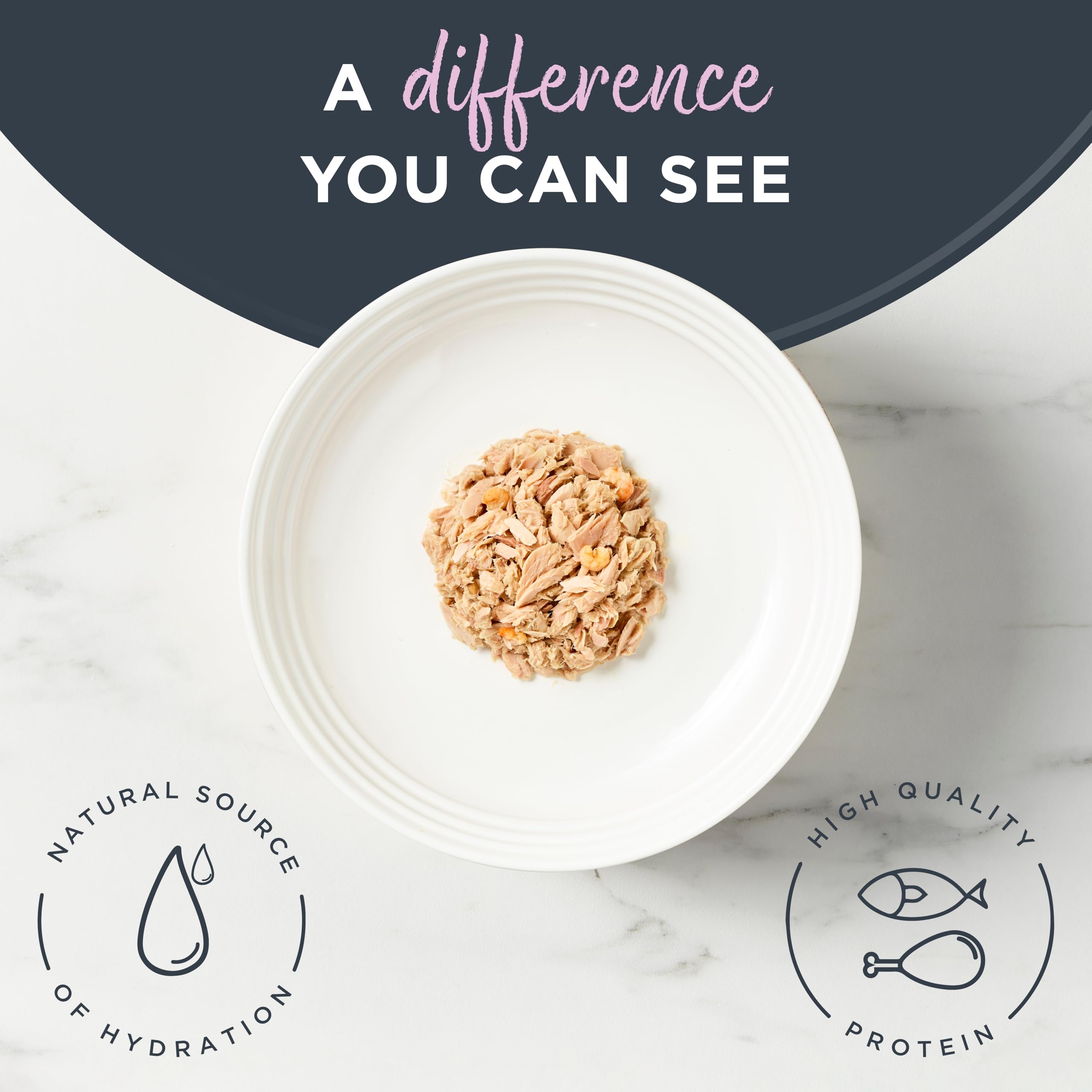 Reveal tuna-shrimp-broth-can label showcases natural ingredients and grain-free formula