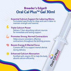 Revival Animal Health Breeder Edge Contraction Support illustrates aiding strong, normal contractions during labor