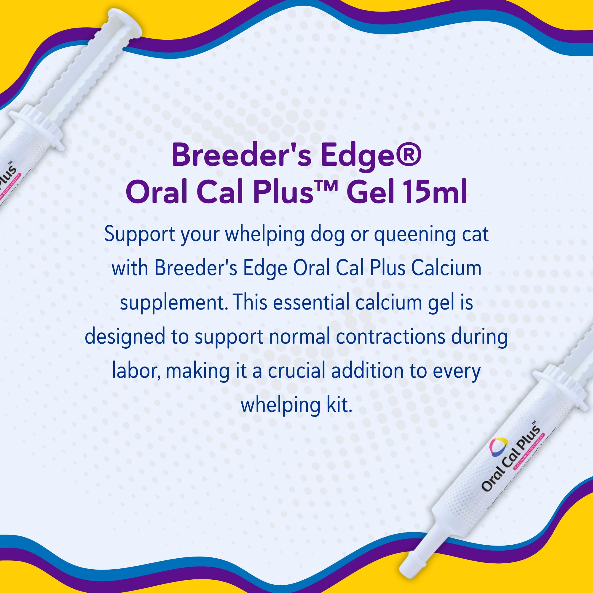 Revival Animal Health branding with Breeder's Edge Gel used in whelping context.