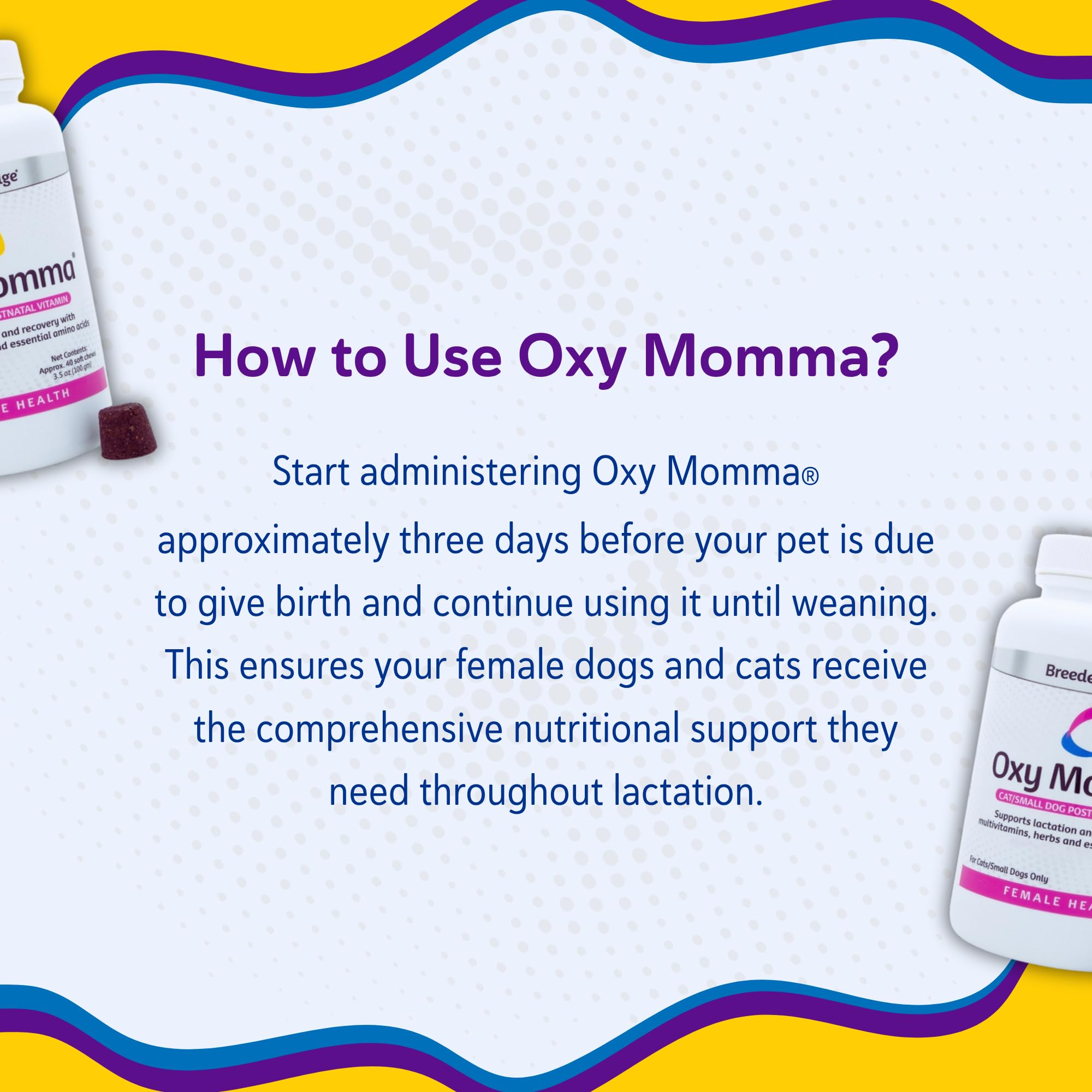Revival Animal Health Breeder Edge Oxy Momma soft chews easy daily postnatal care for moms.