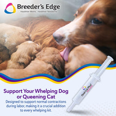 Revival Animal Health Breeder Edge Triple Calcium Sources diagram highlights balanced calcium support during labor