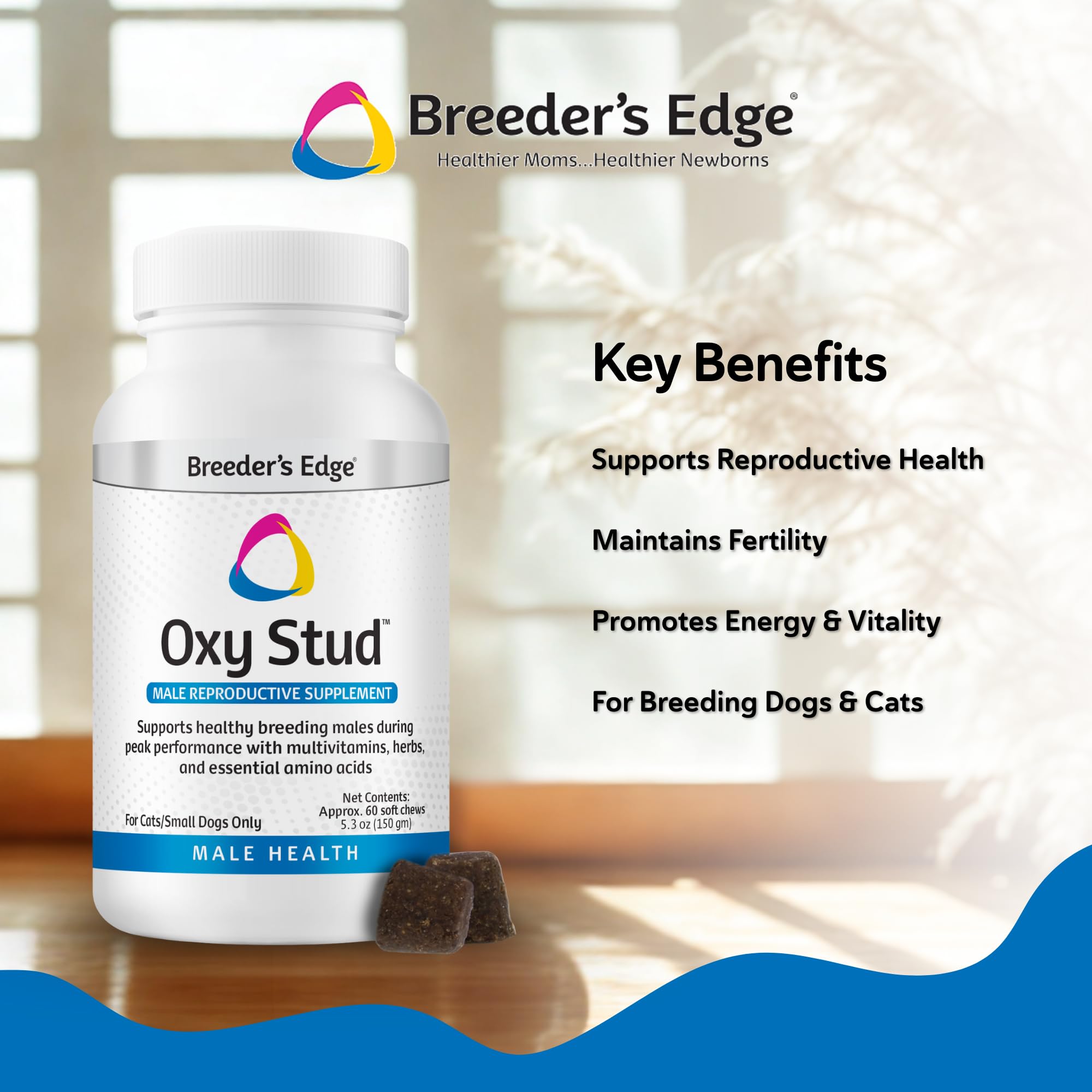 Revival Animal Health Breeder's Edge Oxy Stud label-back detailing ingredients and usage