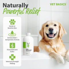 Revival Animal Health Vet Basics lime sulfur dip application sponge demonstrates topical use.