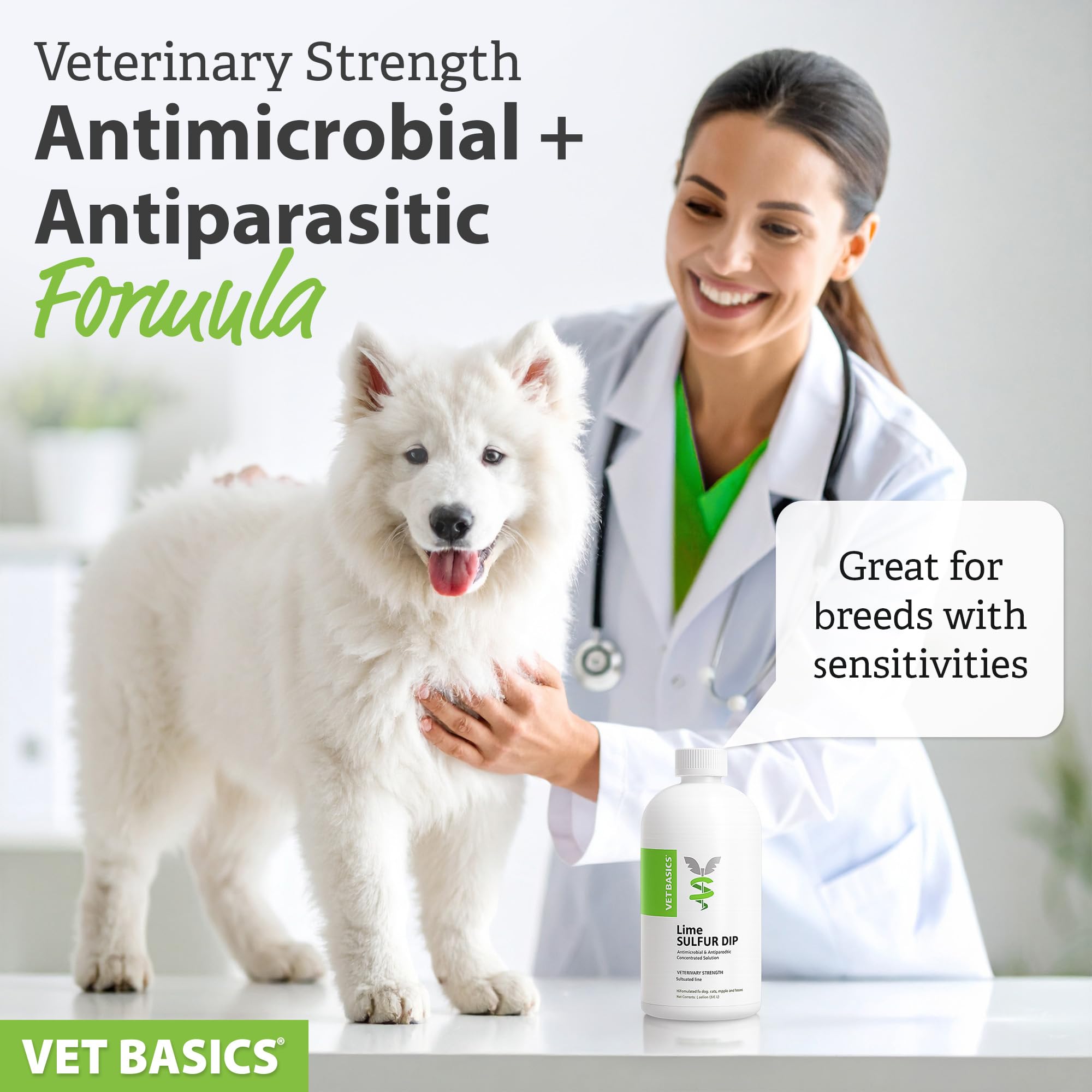 Revival Animal Health Vet Basics lime sulfur dip ringworm care close-up with scope.