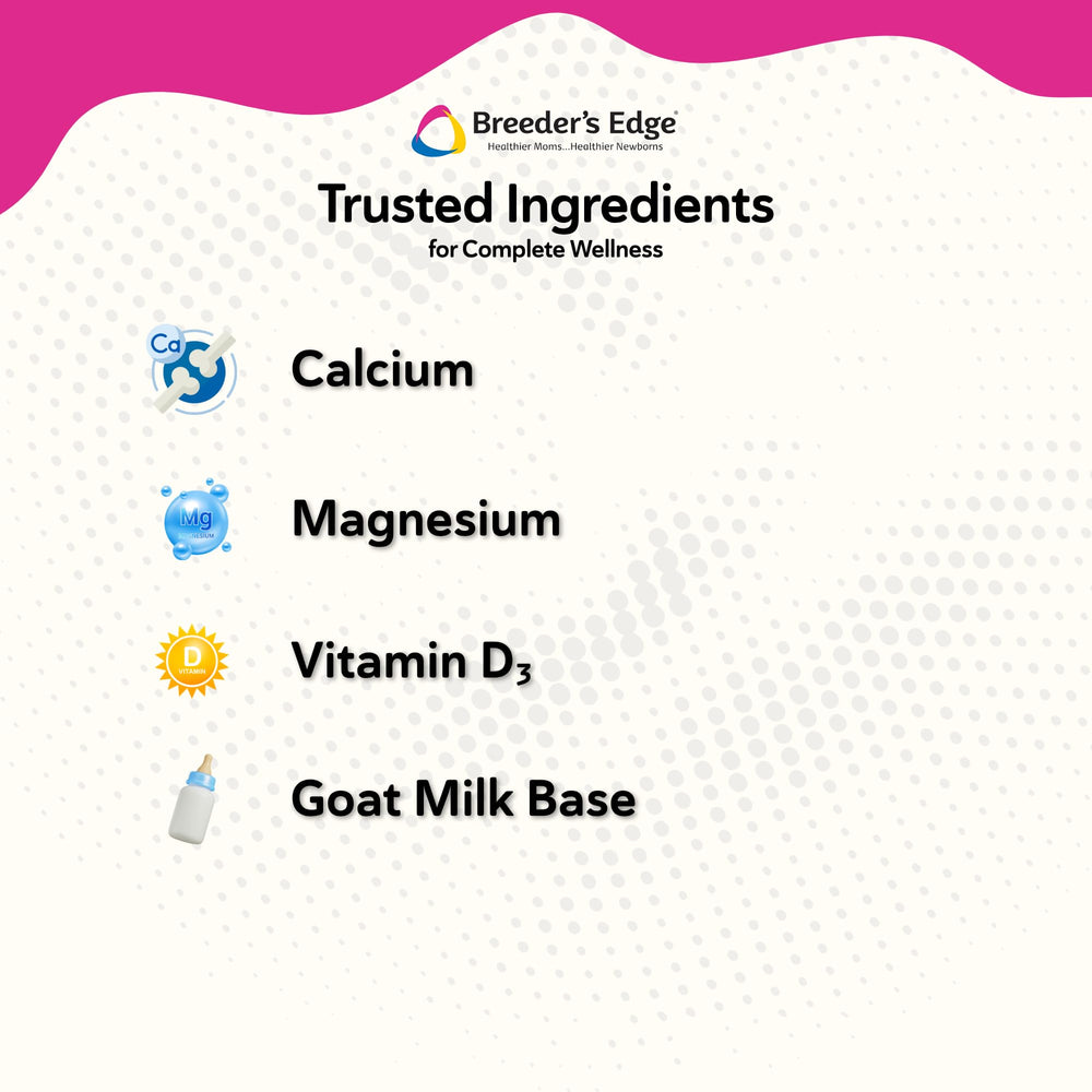 Breeder’s Edge Oral Cal Plus Powder dissolving smoothly into liquid for convenient mixing.