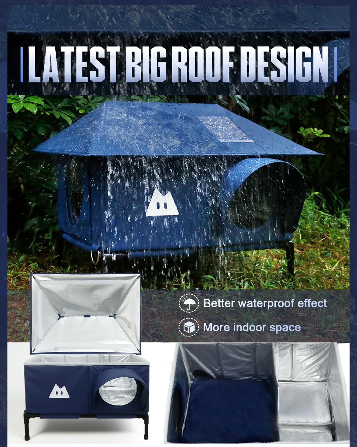 Rewarmle heated outdoor cat house double-doors detail enables easy entry and access.